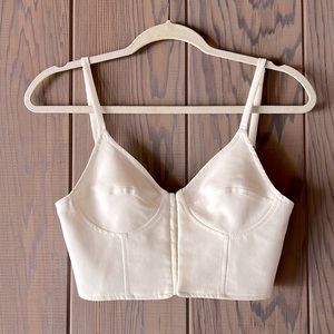 Zara Corset Crop Top, Size XS, Cream